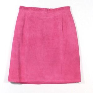 Outerwear by Phoenix Deep Pink Pig Skin Suede Pencil Skirt Vintage